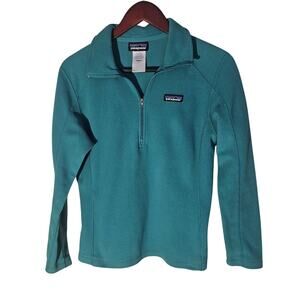 Patagonia Common Threads 1/4 Zip Fleece Knit Pullover Teal Women Small Outdoor